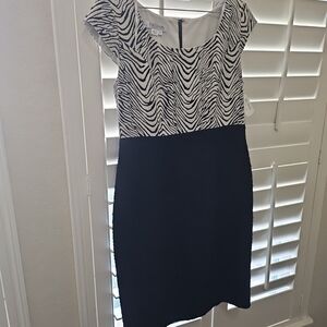 Elegant Black and White Zebra Print Dress